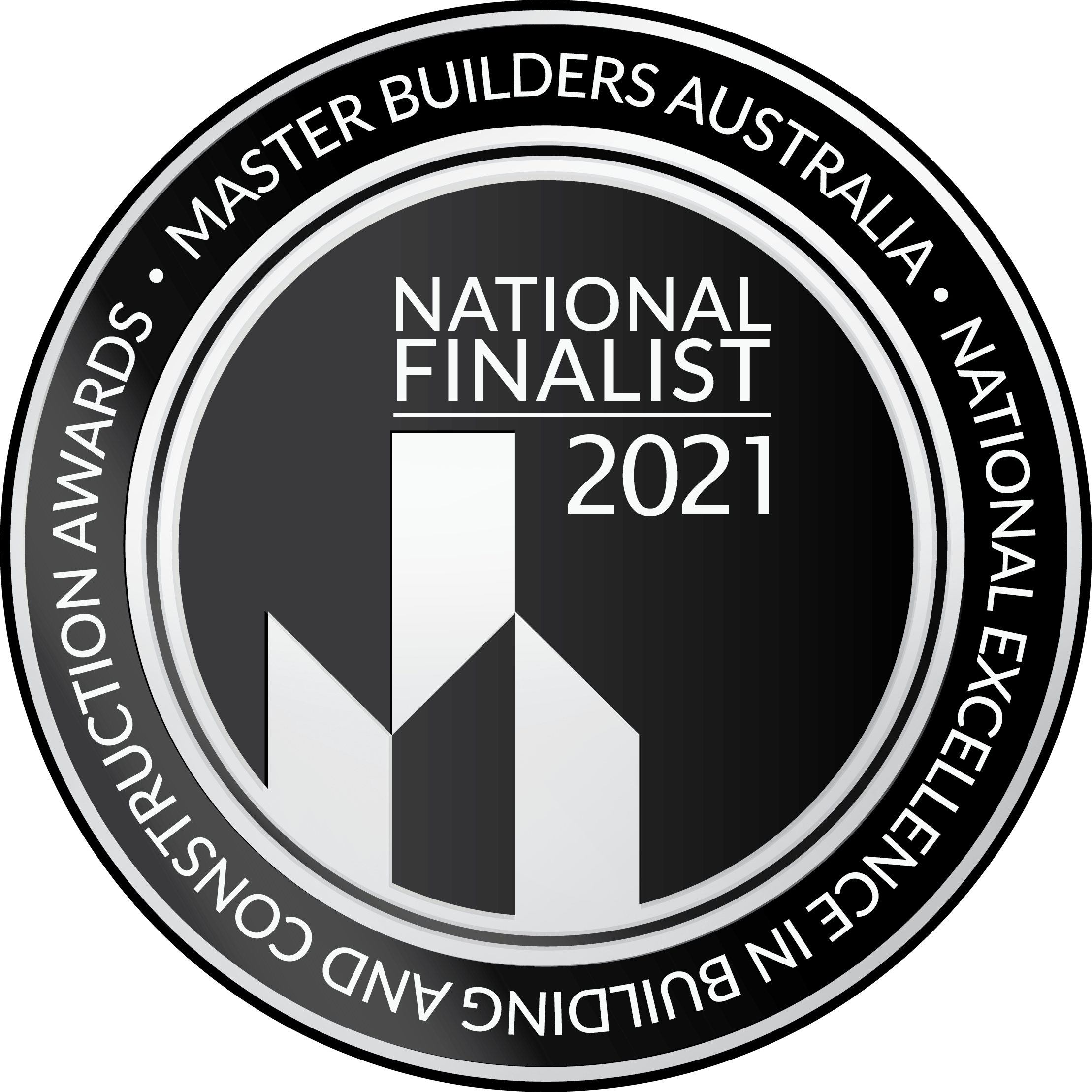 national finalist in the master builders australia national excellence in building and construction awards a finalist award badge